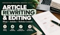 professionally rewrite, paraphrase and edit your articles