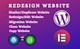 design, redesign, migrate, clone, copy with elementor