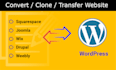 convert or migrate wix, weebly, joomla or  squarespace to wordpress