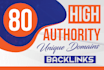 80 da high authority unique domains backlinks contextual