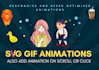 add svg gif animations to your website html css js