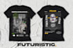 design premium futuristic, artsy, edgy style streetwear in 24 hours