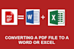 converting a PDF file to a word or excel