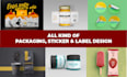 create product label, packaging design or stickers