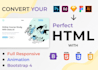 convert psd, figma, xd, sketch to HTML with bootstrap 4