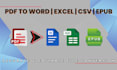 convert PDF to word, excel, CSV, and epub accurately