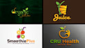 design elegant juice bar and beech cafe logo design