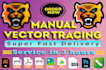 manual logo vector tracing, vectorize image, convert1hr