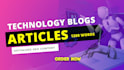 write SEO optimized, ai tech articles, and business blogs