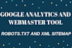 setup google analytics webmaster tools robot txt and sitemap
