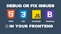 fix HTML, CSS, and javascript bugs