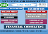 do accounting and bookkeeping, financial statements, and tax