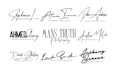 create a scripted, cursive, handwritten, signature logo