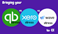 do bookkeeping in xero, quickbooks online and wave