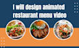 create a digital menu, menu board, and animated menu video