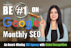 do off page monthly SEO service package with high quality white hat backlinks