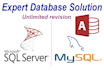 develop ssms, mysql, ms access database and solve the issues