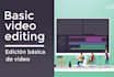 basic video editing, putting text, logo, background
