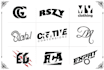 design bold initial typography lettering hand drawn logo