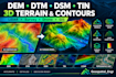 create digital elevation models, dem, dtm, dsm, and contour maps in gis
