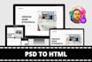 convert psd to html, sketch to html, xd to html, bootstrap