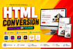 convert figma to html, ai to html, xd to html responsive bootstrap or tailwind