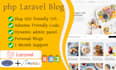 develop a full featured php blog with laravel and modern admin, laravel website