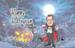 draw your caricature halloween party invitation card