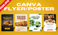 do creative graphic design, flyer, poster in canva