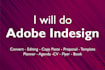 do an adobe indesign project