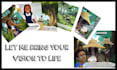 draw custom high quality detailed illustrations