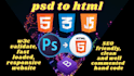 convert psd to html css and bootstrap with responsive