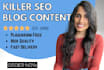 write well researched, high quality blog posts for you