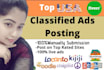 manually post your ads on USA classified ad posting sites