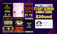 design photobooth start screen attract screen animation
