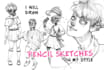 draw charcoal, pen or pencil sketches for you