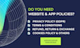 write gdpr, privacy, refund, terms and website policies