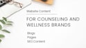 create SEO content for counseling and mental wellness brands