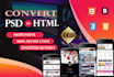 convert psd to html responsive with bootstrap4