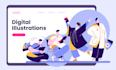 create modern web and app illustrations for your business