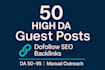 publish 50 high da DR guest posts with dofollow SEO backlinks
