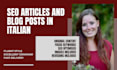 write SEO articles and blog posts in italian