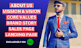 write unique website content, about us, mission, vision, core values