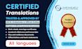 do certified translation in 24h from and to all languages