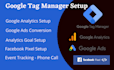 setup google analytics,ga4,events,ads conversion through GTM