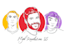 draw minimalist flat line art portrait illustration