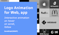 create javascript, gsap logo animation intro for web