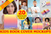 do 20 kids childrens 3d book cover mockup ebook