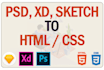 convert your design psd, xd, sketch to html css