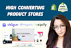 design shopify store or landing page with shogun,gempage